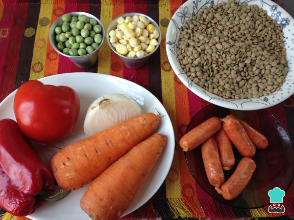 Receta de Lentejas con verduras y chorizo - Paso 1