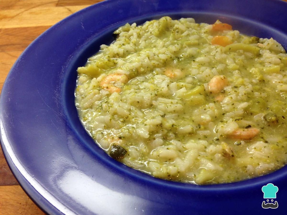 Receta de Risotto de gambas y brócoli