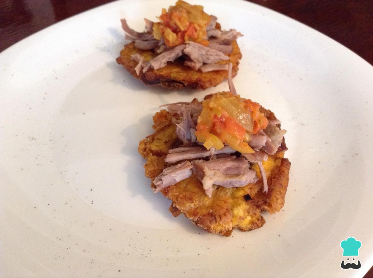 Receta de Patacón con carne desmechada
