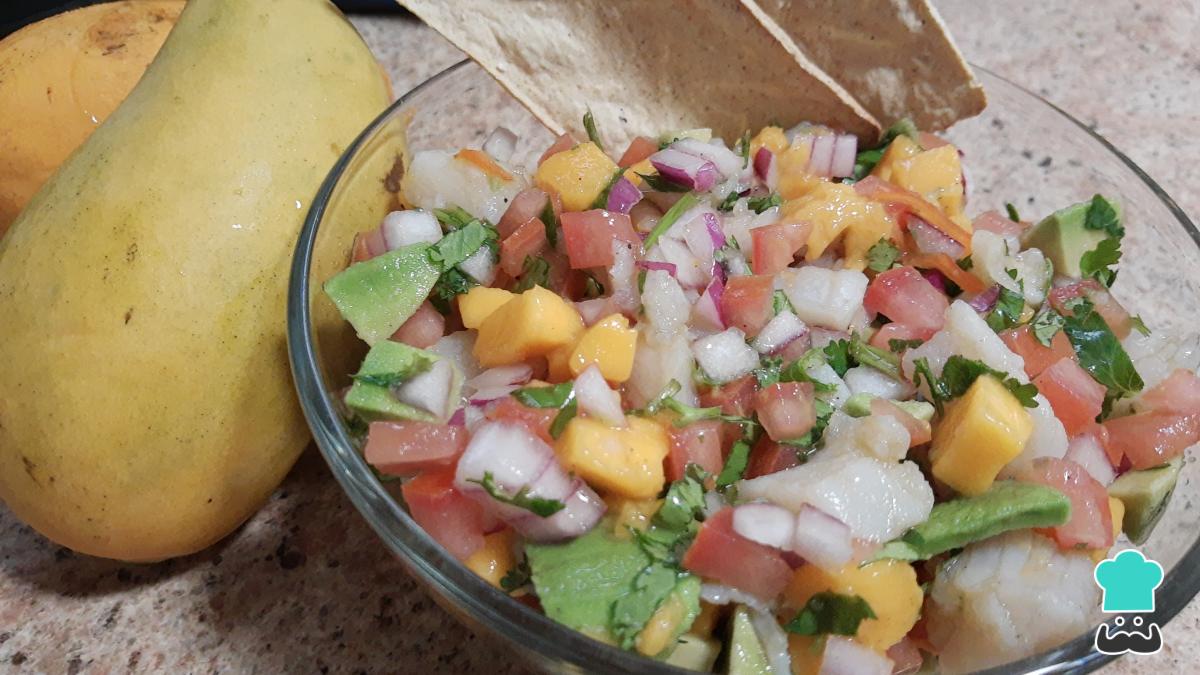 Receta de Ceviche de pescado con mango