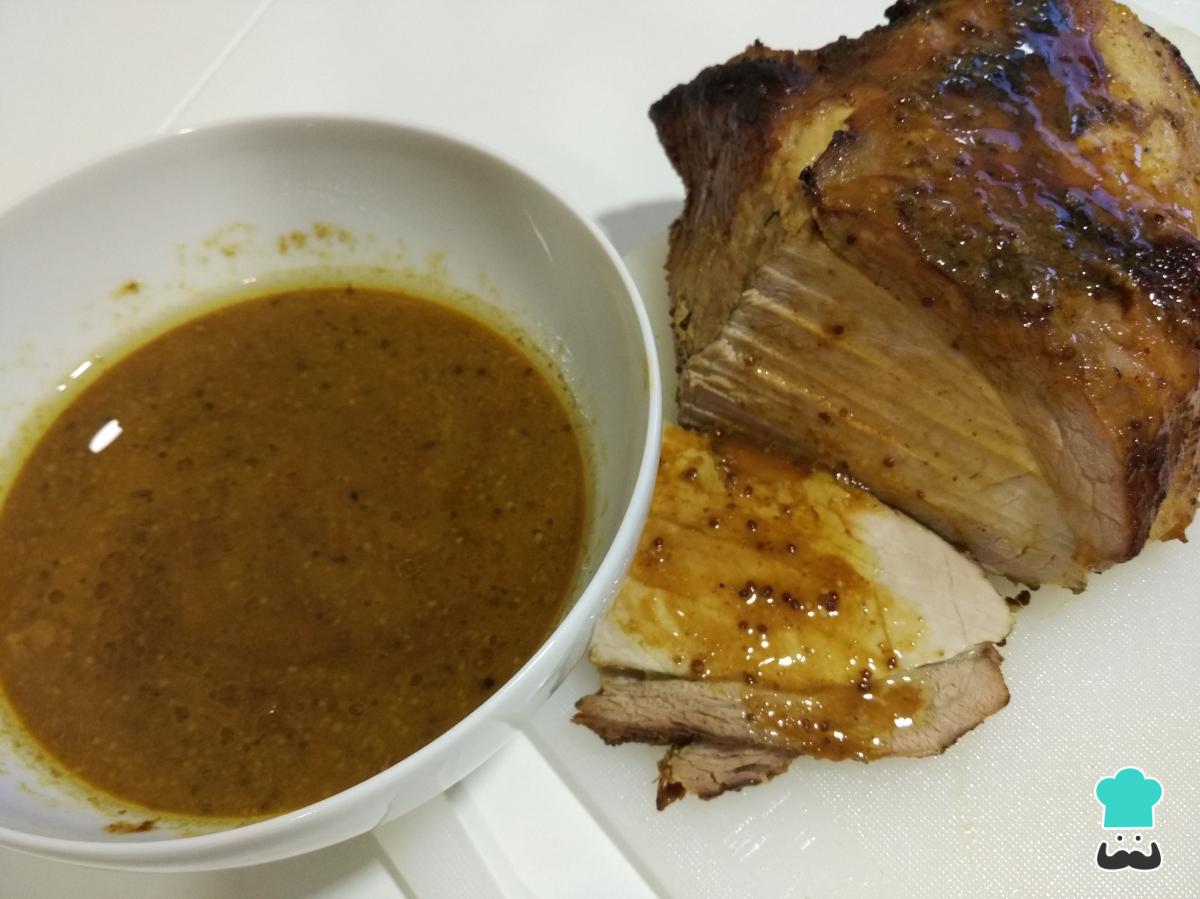 Receta de Jamón asado con miel y mostaza