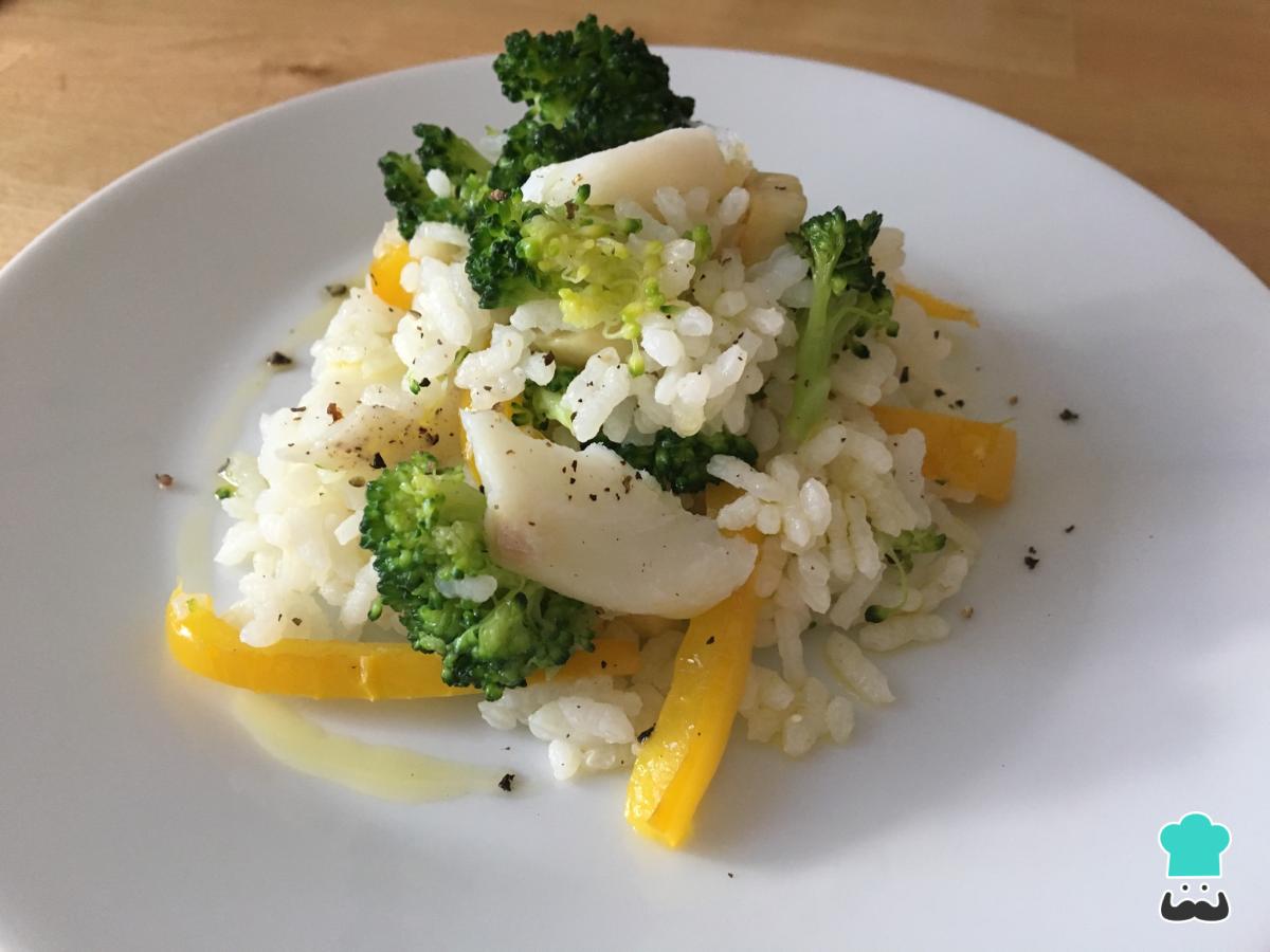 Receta de Arroz con brócoli y bacalao