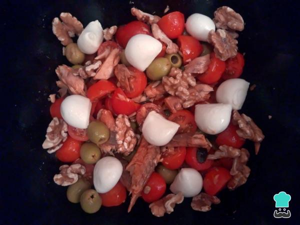 Receta de Ensalada de tomates cherry y mozzarella