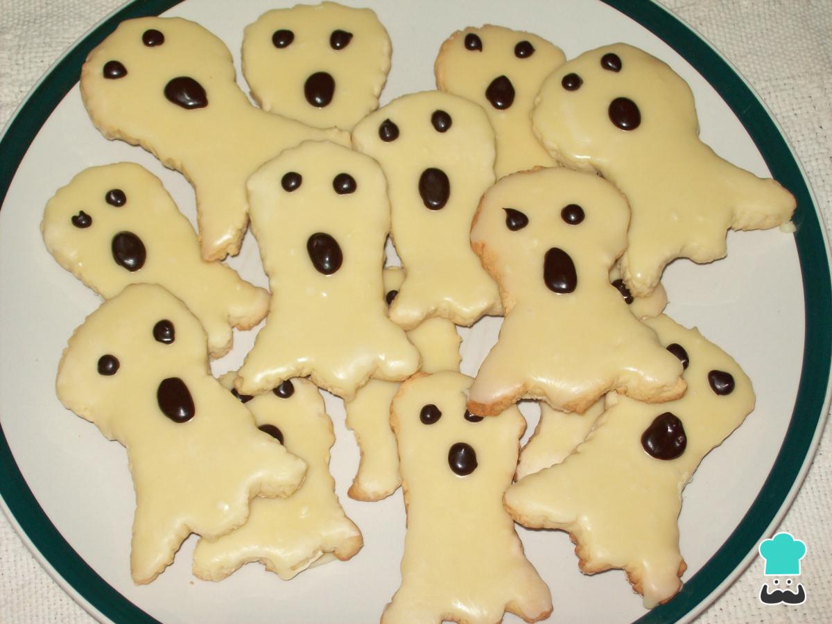 Receta de Galletas con forma de fantasma para Halloween