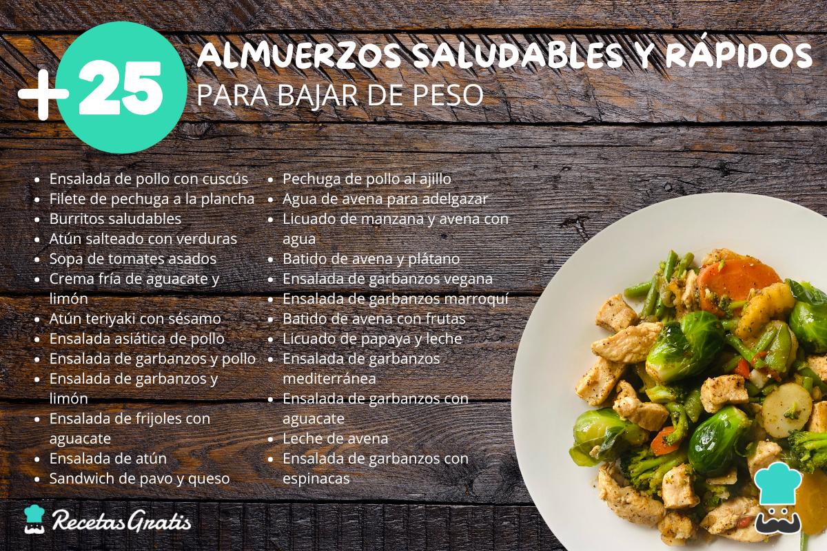 +25 almuerzos saludables y rápidos para bajar de peso