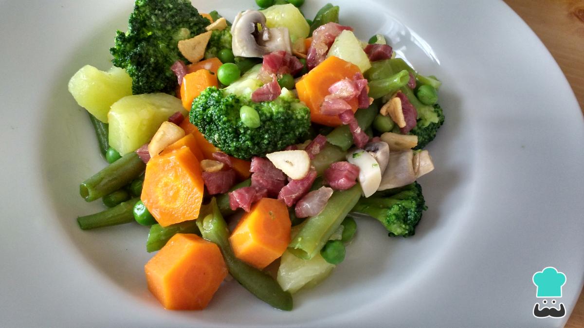 Receta de Panache de verduras con jamón