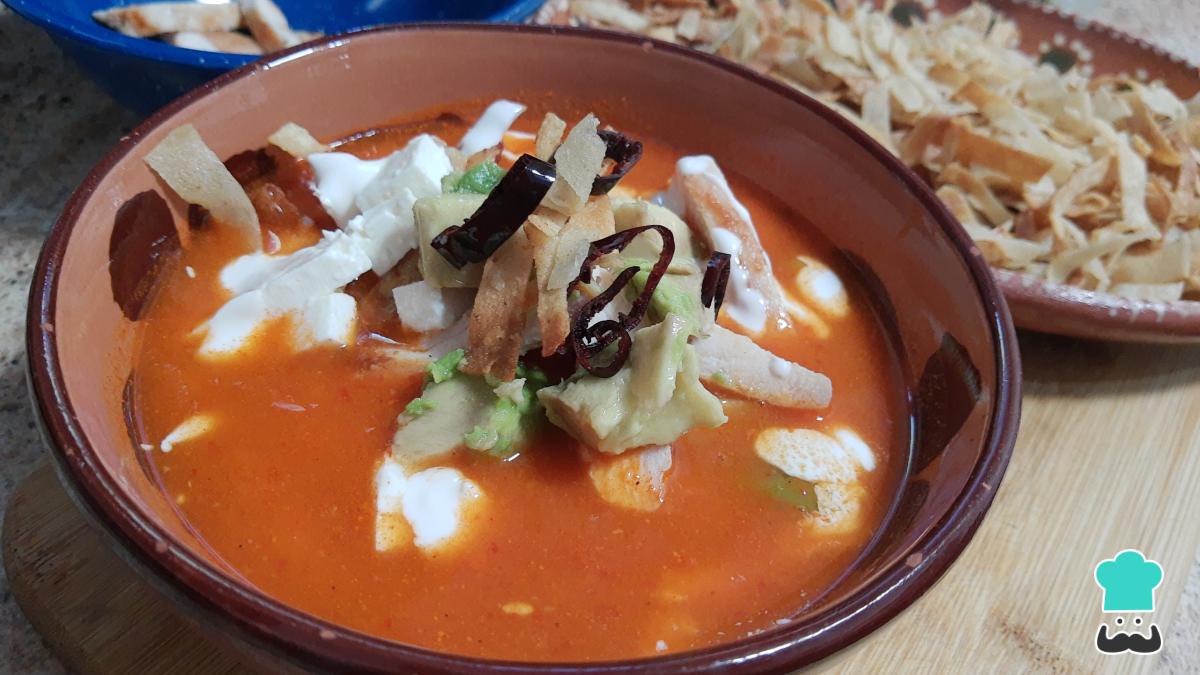 Receta de Sopa de tortilla con pollo