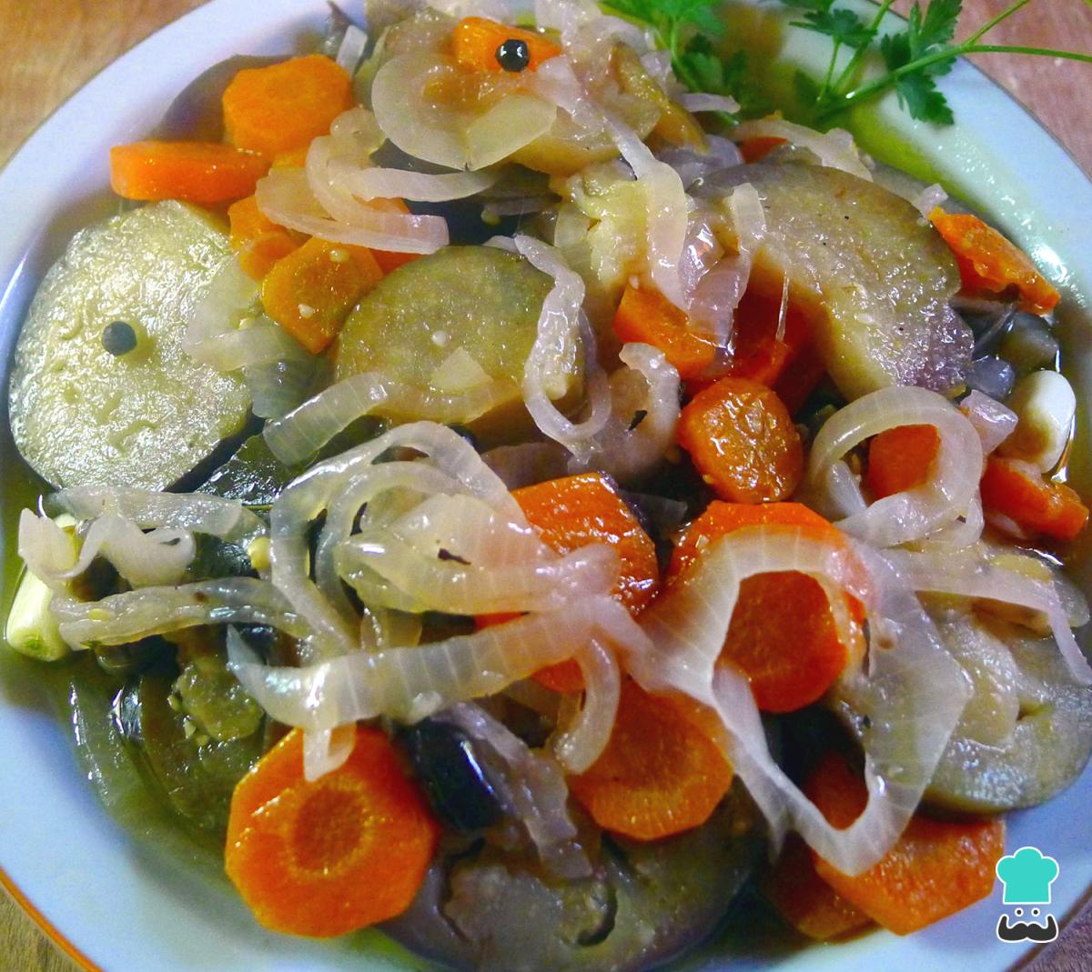 Receta de Berenjenas en escabeche con verduras