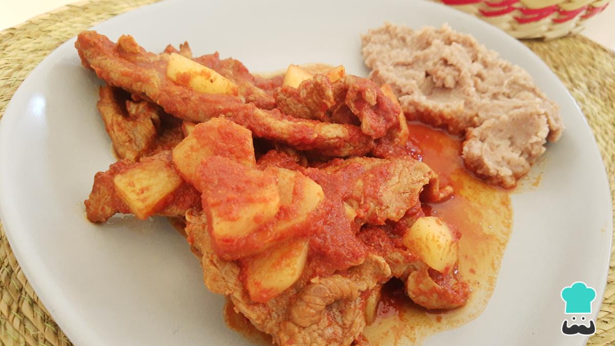 Receta de Carne de res en chile guajillo