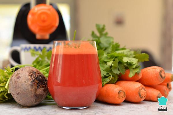 Jugo de remolacha y zanahoria