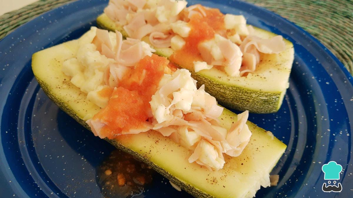 Receta de Calabacitas rellenas de queso y jamón