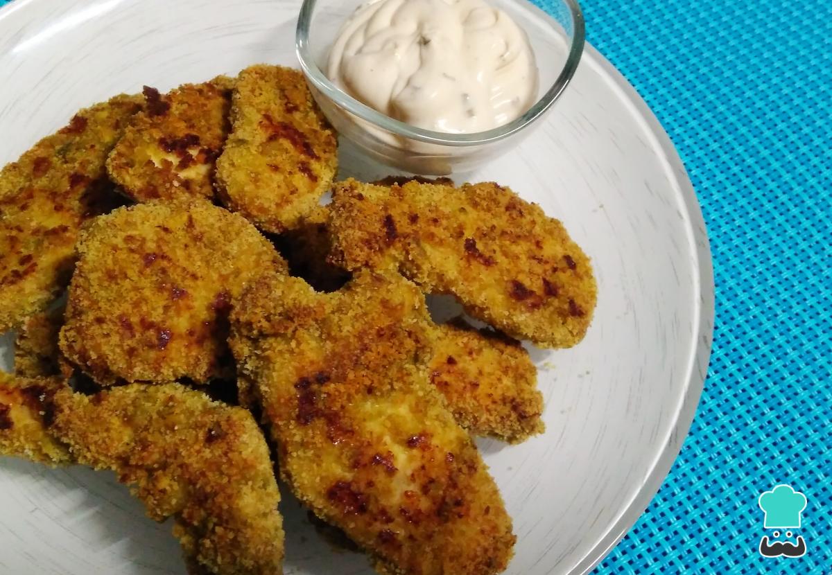 Receta de Tiras de pollo al horno crujientes