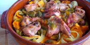 Receta de Conejo asado con verduras