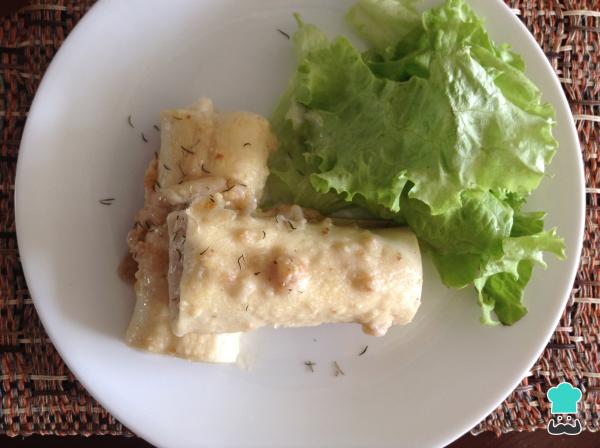 Receta de Canelones de jamón y ricotta