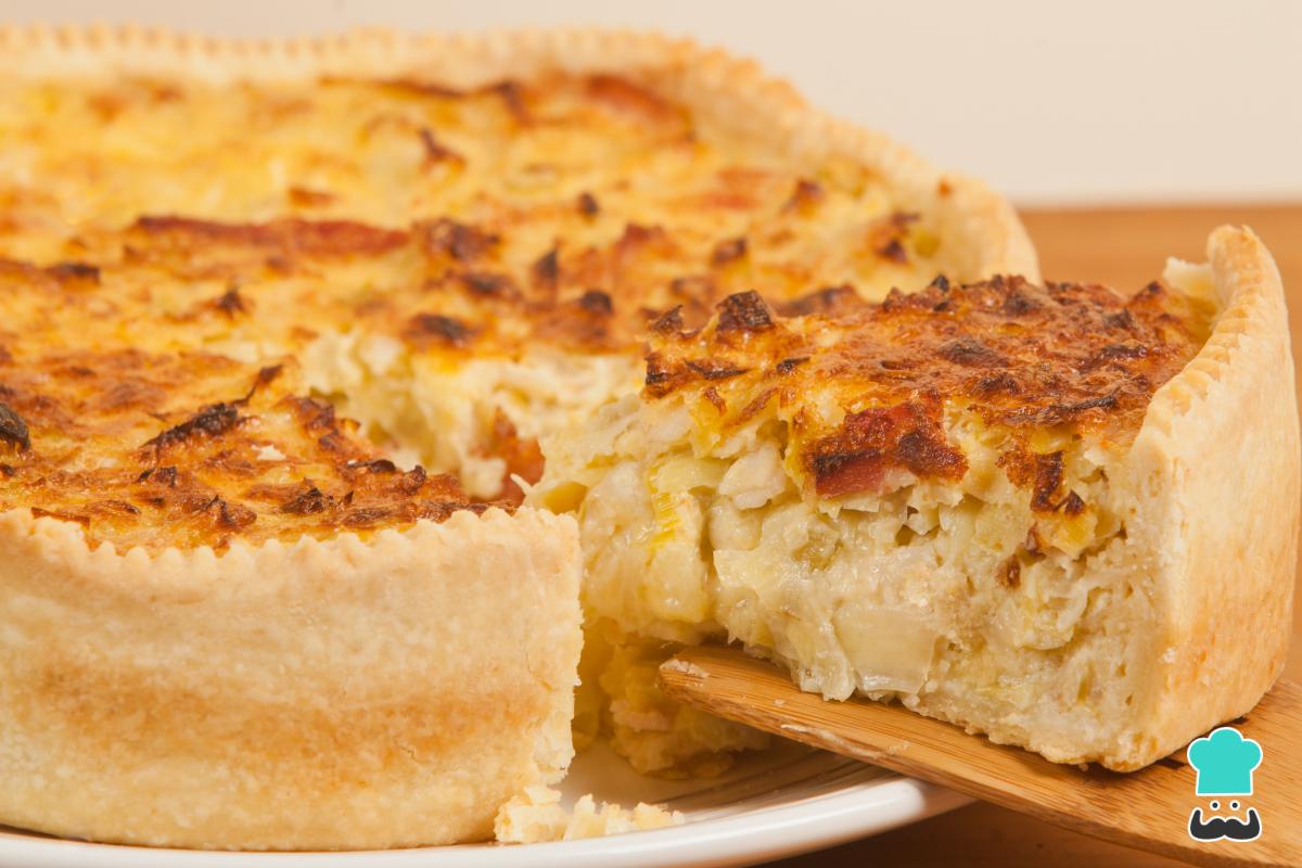 Receta de TARTA DE PUERROS, PANCETA Y QUESO