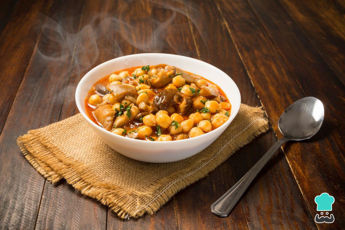 Receta de Garbanzos con setas