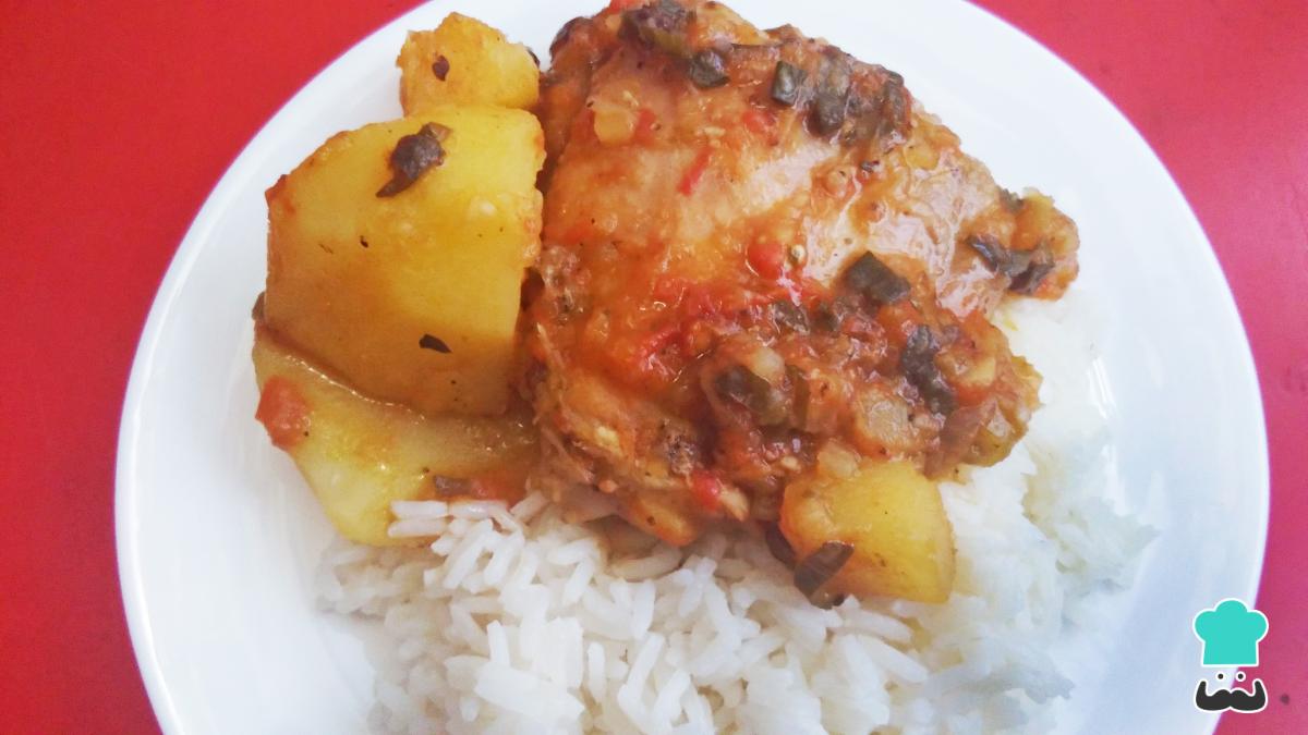 Receta de Pollo sudado con papas