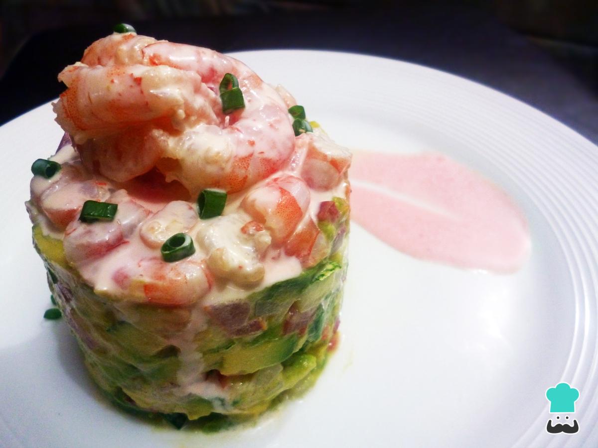 Receta de Tartar de aguacate y langostinos