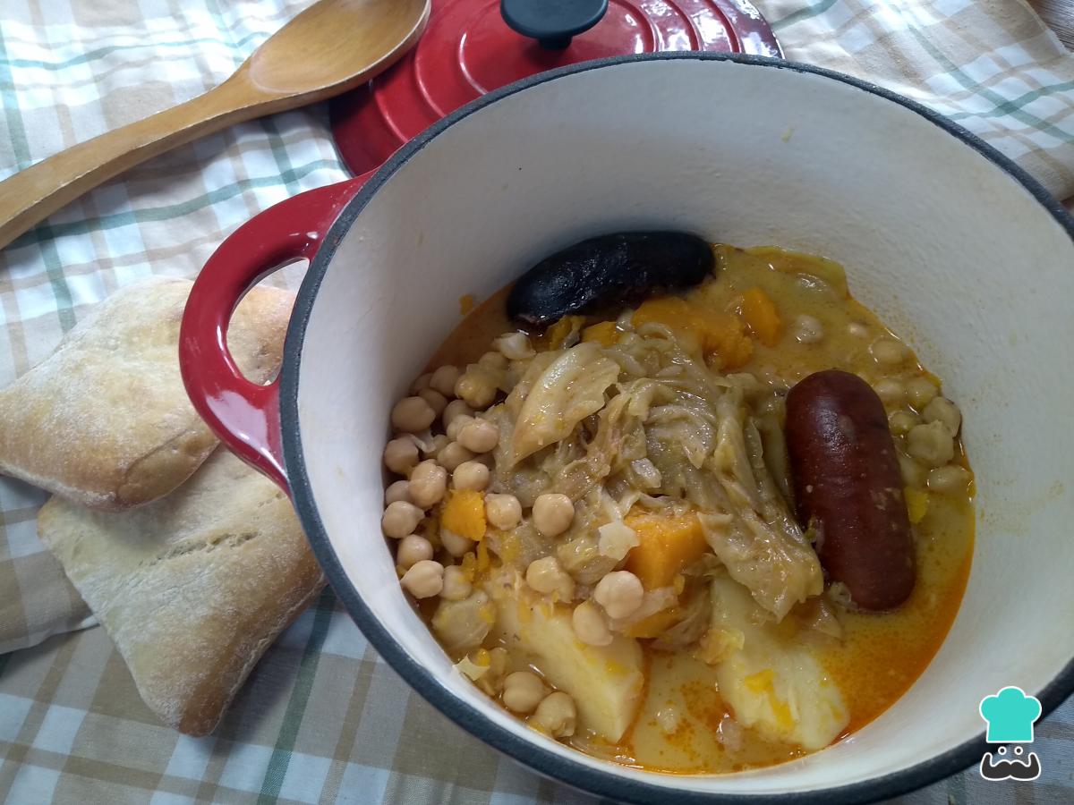 Receta de Berza con garbanzos