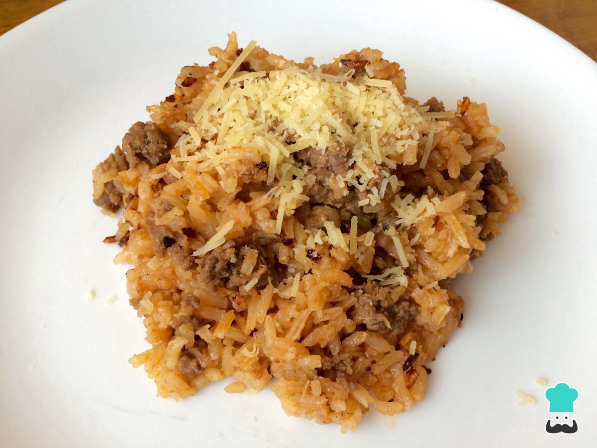 Receta de Arroz a la boloñesa