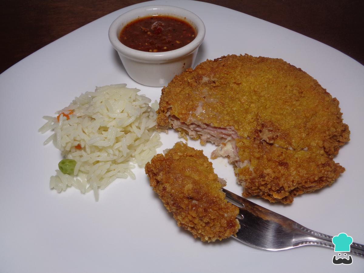 Receta de Milanesa de res rellena de queso y jamón