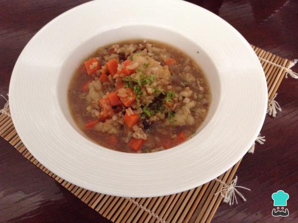 Receta de Sopa de arroz con pescado