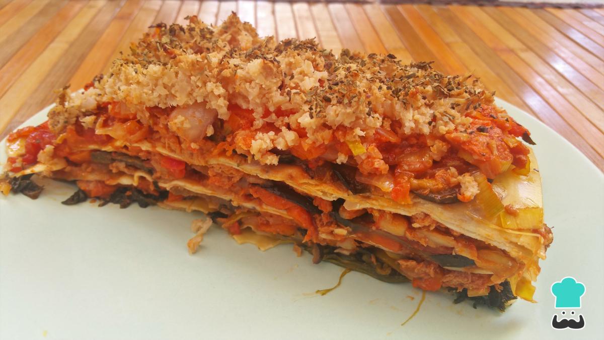Receta de Lasaña vegana de berenjena