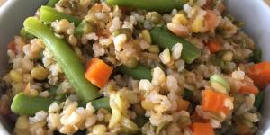 Receta de Soja verde con arroz - Judía mungo guisada