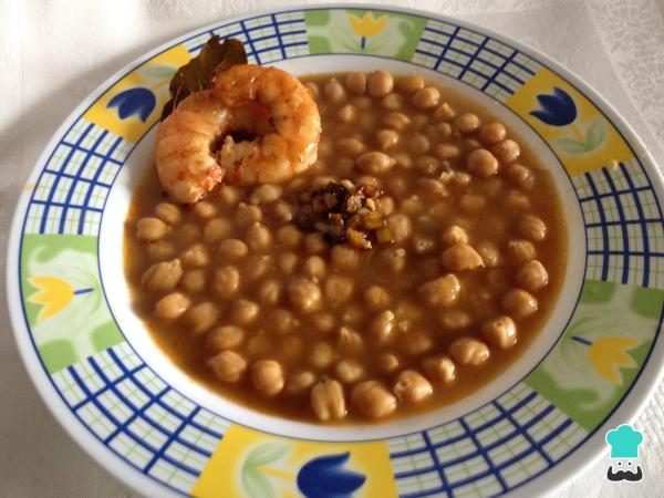 Receta de GARBANZOS CON GAMBAS