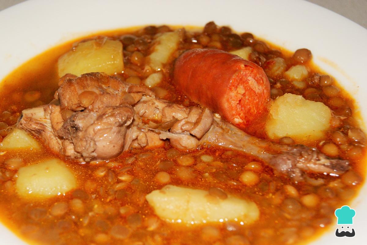 Receta de Lentejas estofadas con conejo