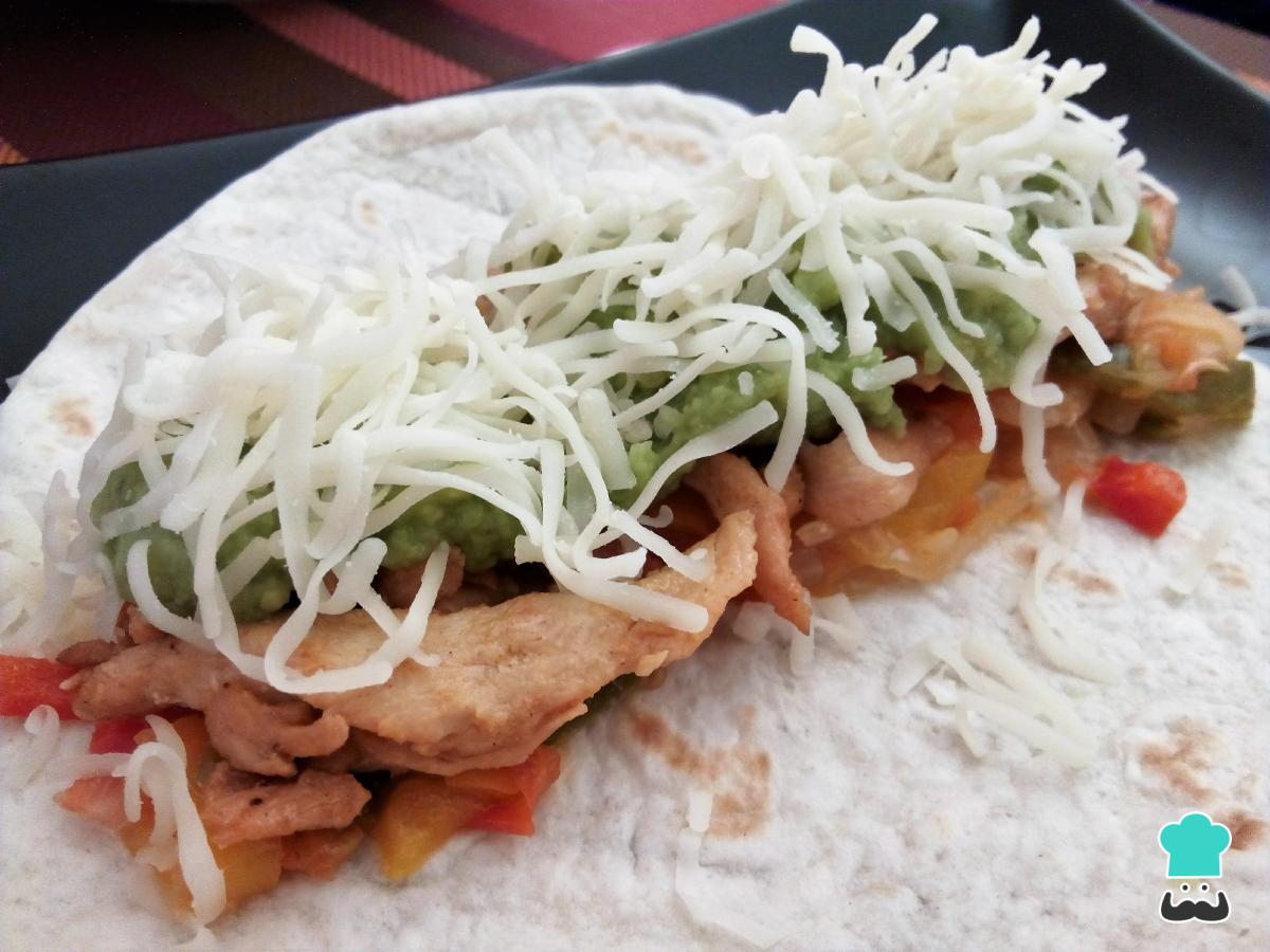 Receta de Fajitas de pollo y queso