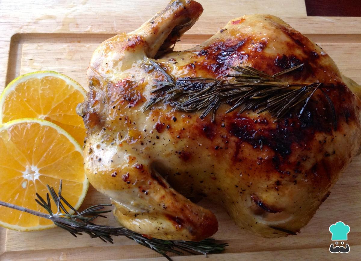 Receta de Pollo relleno de ciruelas y nueces