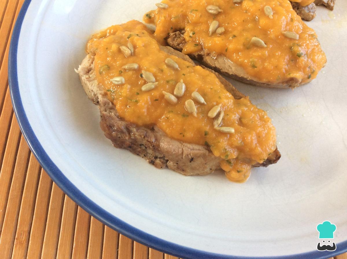 Receta de Lomo en salsa de calabaza
