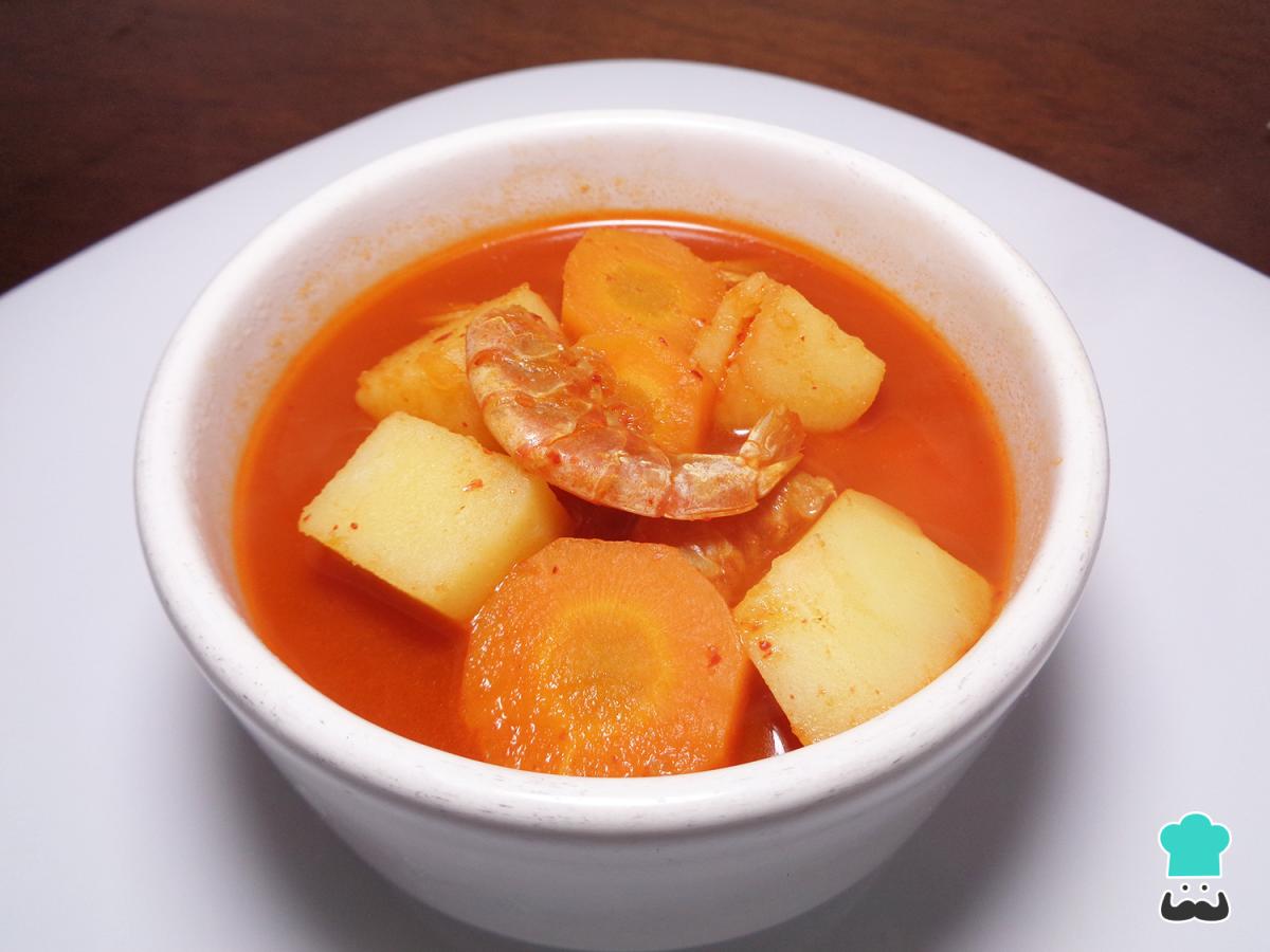 Receta de Caldo de camarón seco con verduras