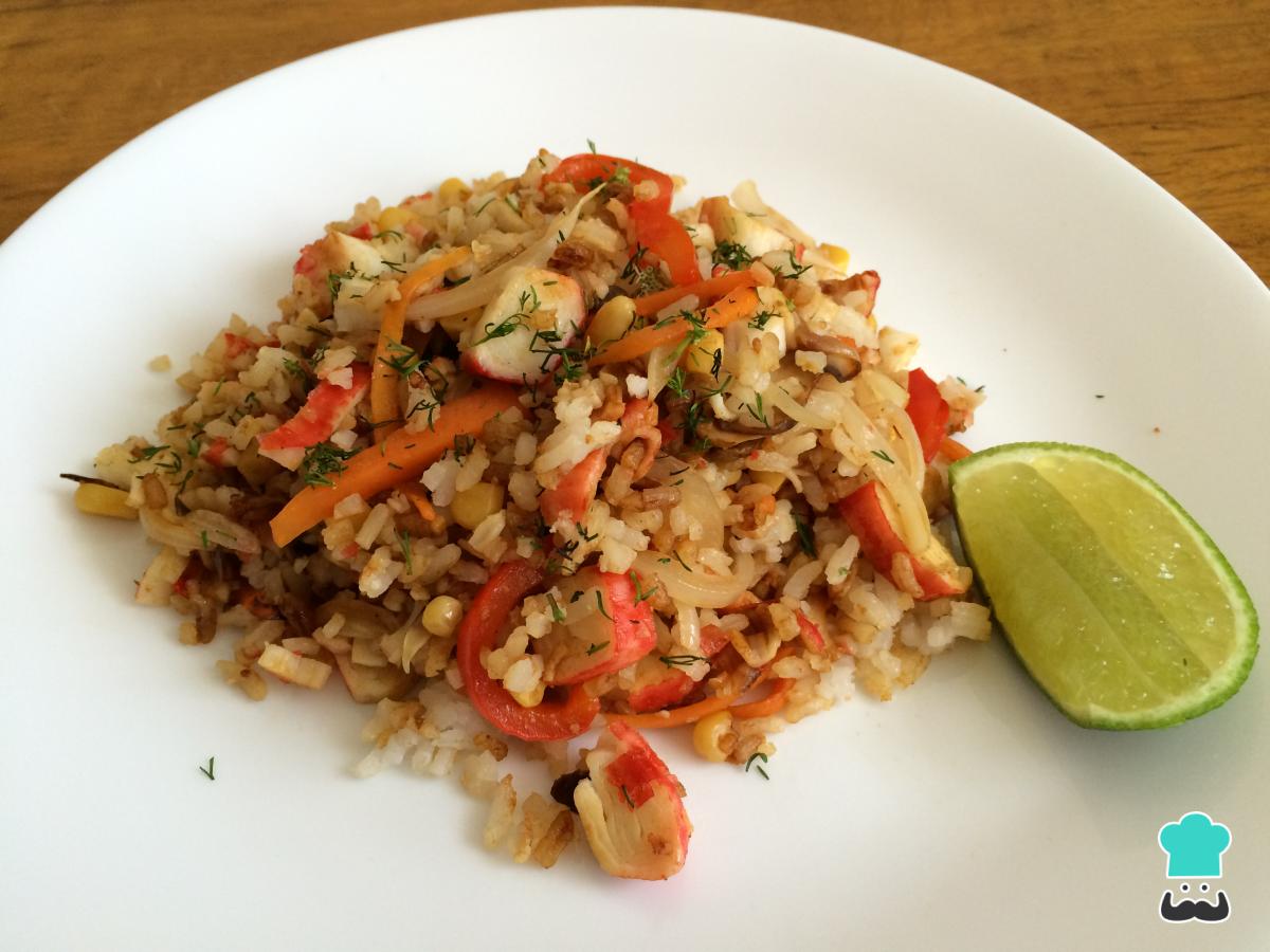 Receta de Arroz con surimi