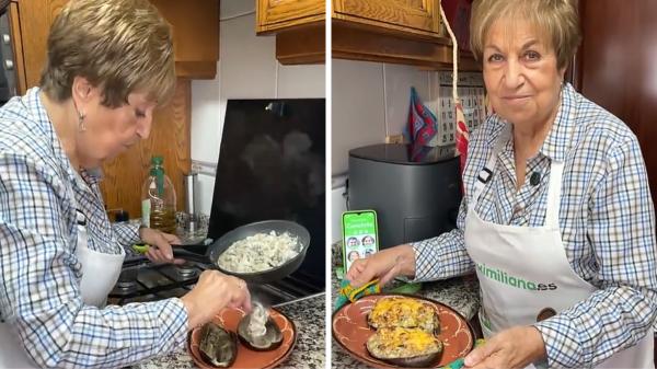 Conchita, abuela cocinera: “Las berenjenas rellenas mejoran si, en lugar de carne, se preparan con champiñones, queso crema y piñones” - Cómo preparar unas berenjenas rellenas vegetarianas fáciles y rápidas usando el microondas