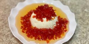 Receta de Queso crema con pimentón en almíbar