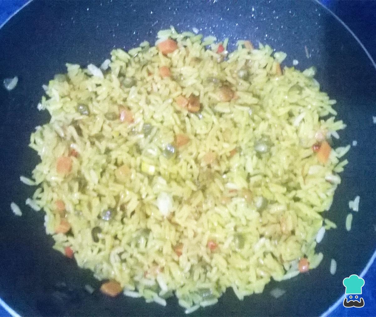 Receta de Arroz con verduras salteadas