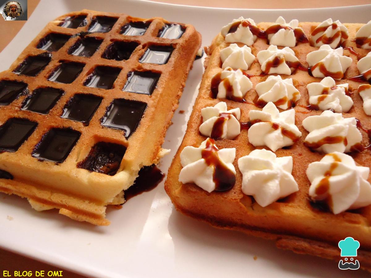 Receta de Gofres Con Chocolate y Nata