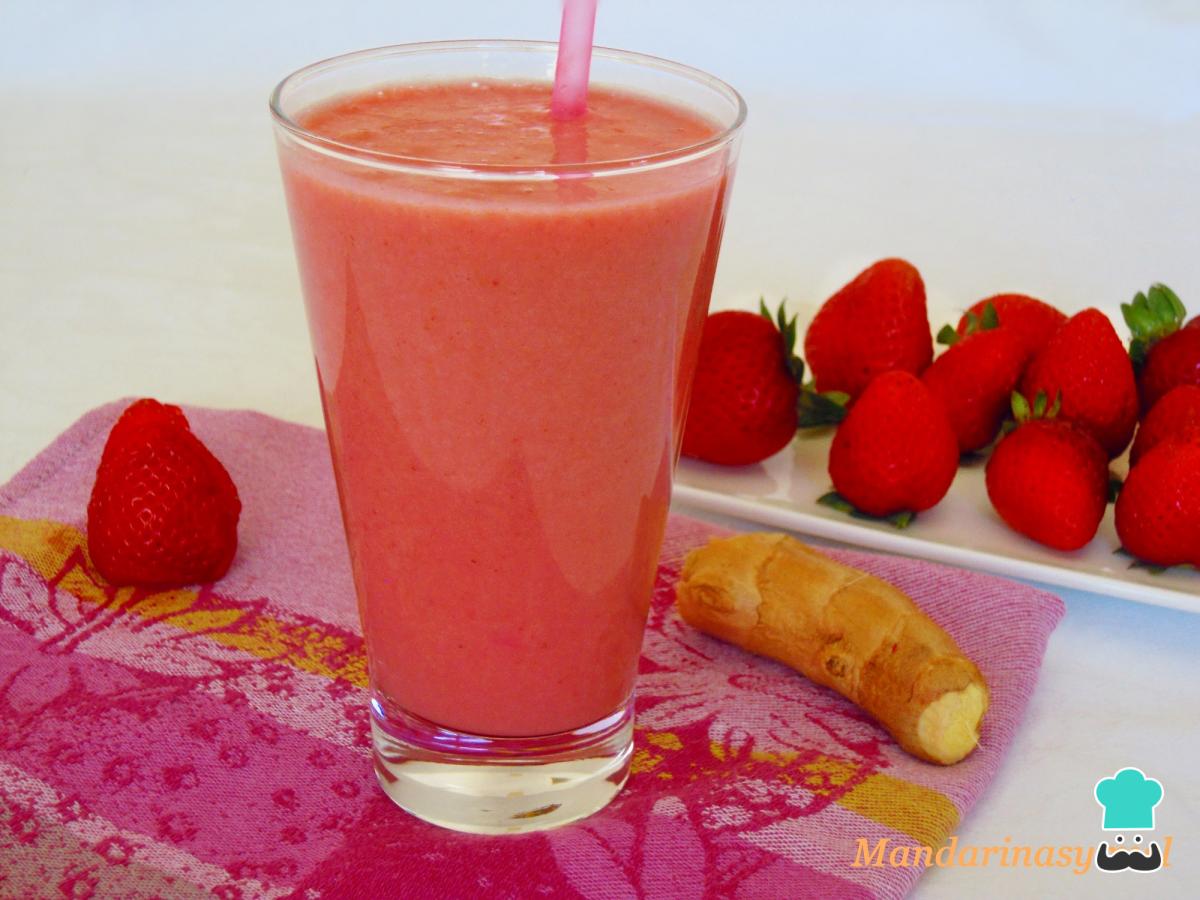 Batido de fresas y jengibre para adelgazar