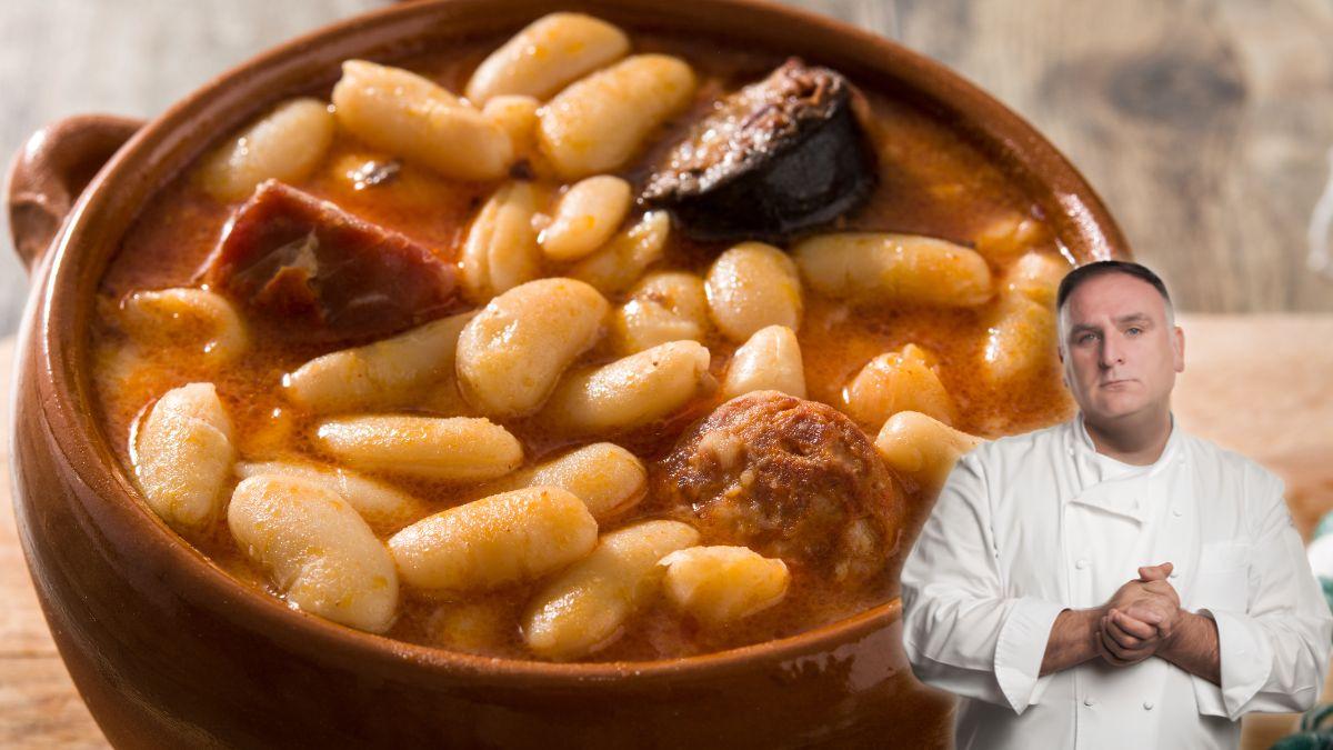 José Andrés, chef: “Para que la fabada asturiana quede más ligera, no añadas el chorizo y la morcilla directamente a la olla, escáldalos 7 minutos”