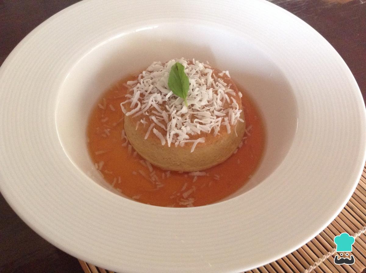 Receta de Flan de plátano y coco