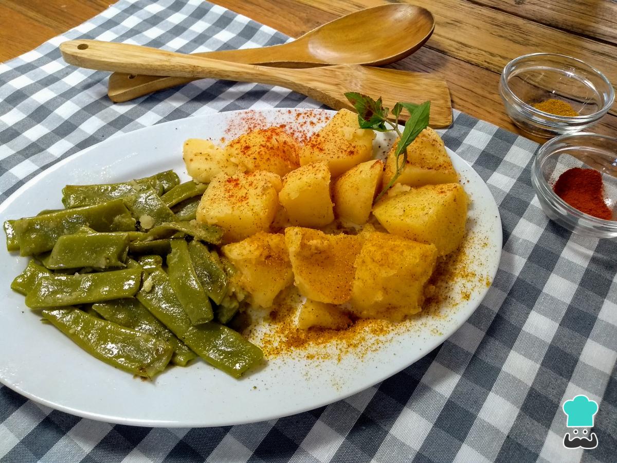 Receta de Vainas con patatas