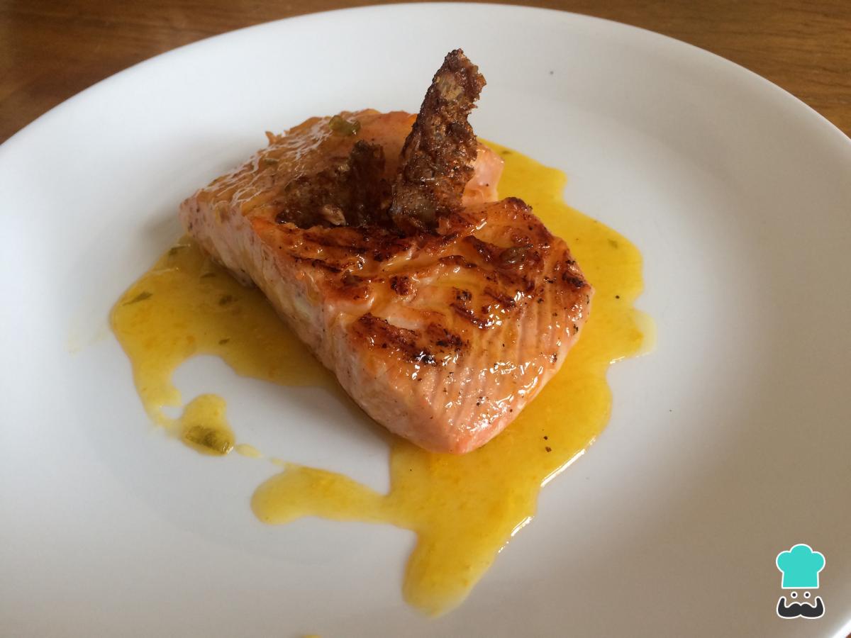 Receta de Salmón en salsa de naranja