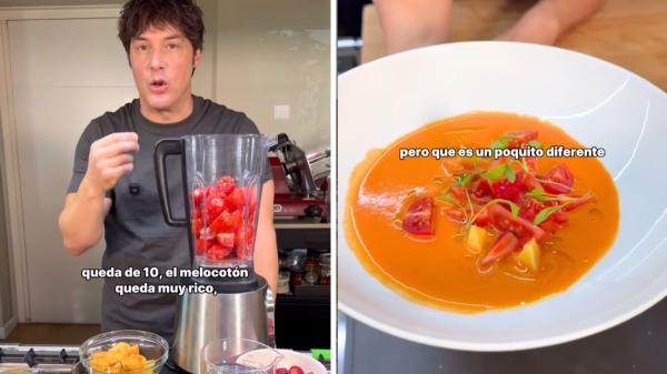 Jordi Cruz, chef: “El gazpacho más rico no solo lleva tomate, añádele fresas y melocotón” - La receta paso a paso del gazpacho con fresas y melocotón de Jordi Cruz