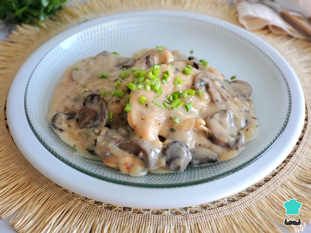 Receta de Pollo con champiñones y vino blanco