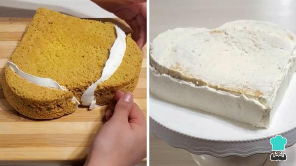 No necesitas molde: así puedes hacer una tarta corazón perfecta para San Valentín - Cómo cubrir la tarta para que quede bonita (y no se noten los cortes)