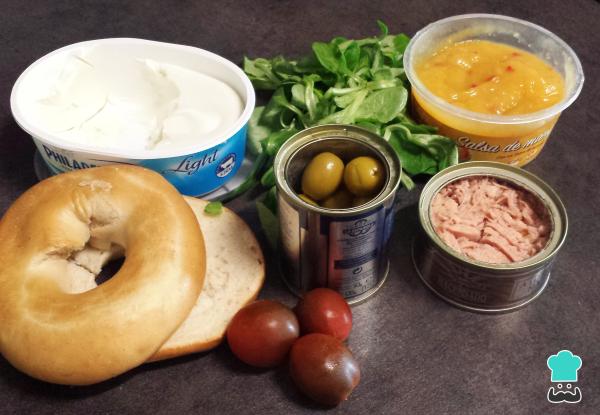 Receta de Bagel de atún light - Paso 1