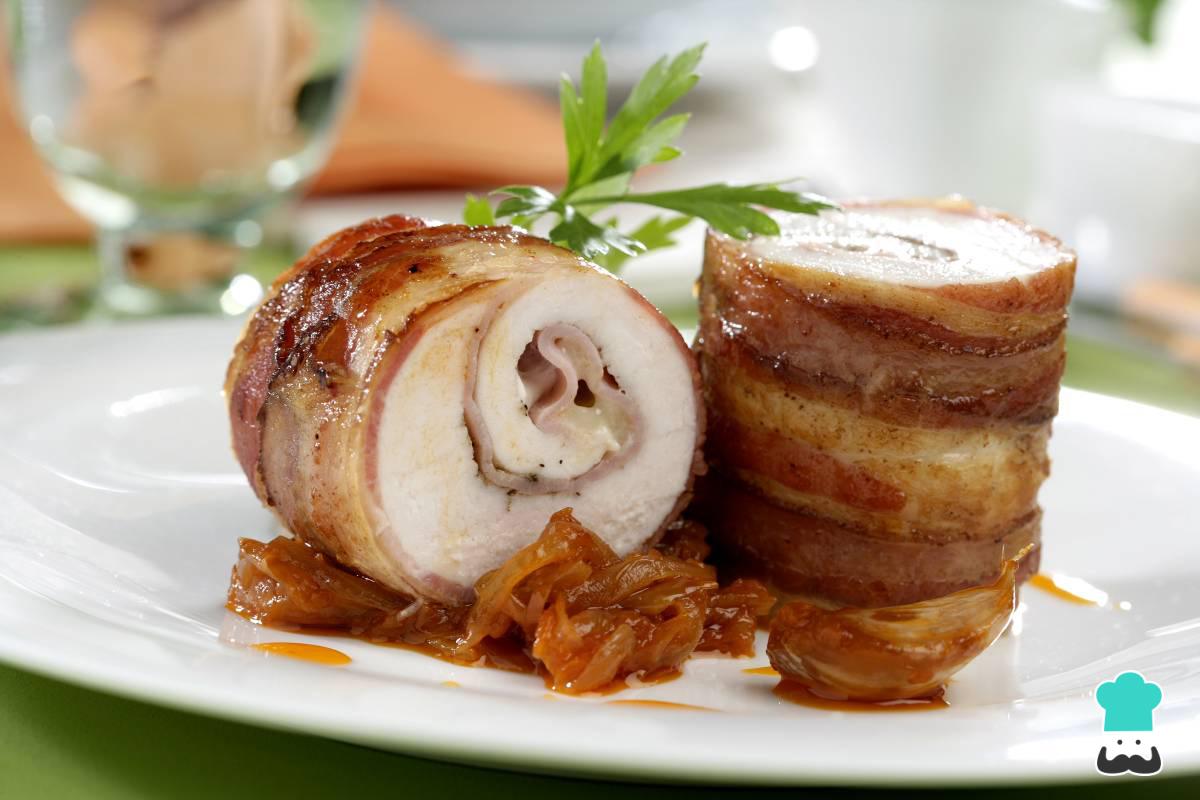 Receta de Muslo de pollo relleno de jamón y queso