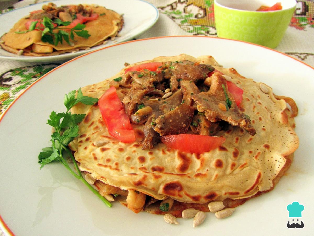 Receta de Crepes veganos salados
